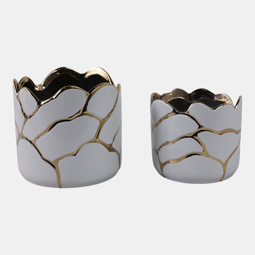 sagebrook home S/2 6/7" Clouds Planter Wht/gld Wishlist Create New