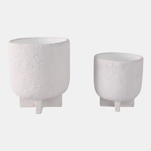 Sagebrook Home S/2 6/7" Modern Footed Planters White Wishlist Create New