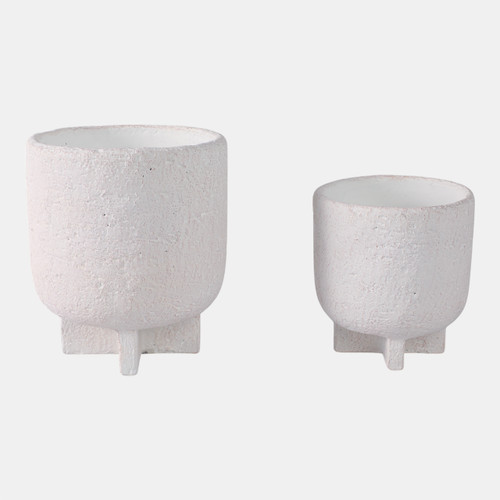 sagebrook home S/2 6/7" Modern Footed Planters White Wishlist Create New