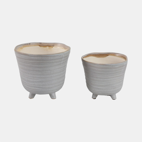 Sagebrook Home S/2 6/7" Organic Footed Planters Ivory Wishlist Create New