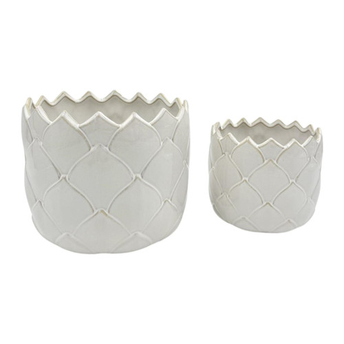 Sagebrook Home S/2 6/8" Artichoke Planters Ivory Wishlist Create New