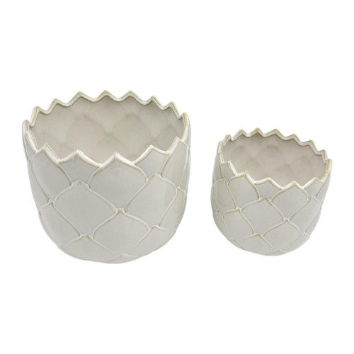 sagebrook home S/2 6/8" Artichoke Planters Ivory Wishlist Create New