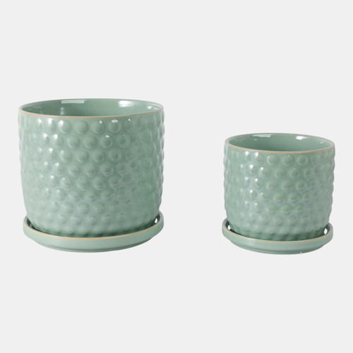 sagebrook home S/2 6/8" Bubble Planter W/ Saucer Sage Green Wishlist Create New
