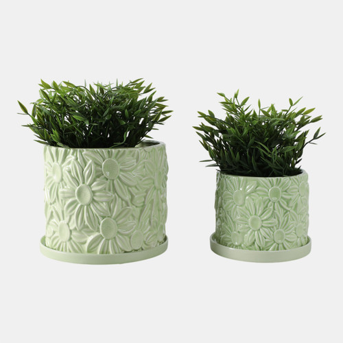 Sagebrook Home S/2 6/8" Daisy Flower Planter Green Wishlist Create New