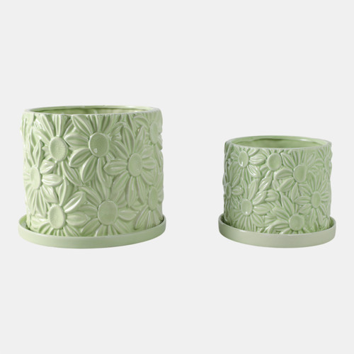 Sagebrook Home S/2 6/8" Daisy Flower Planter Green Wishlist Create New