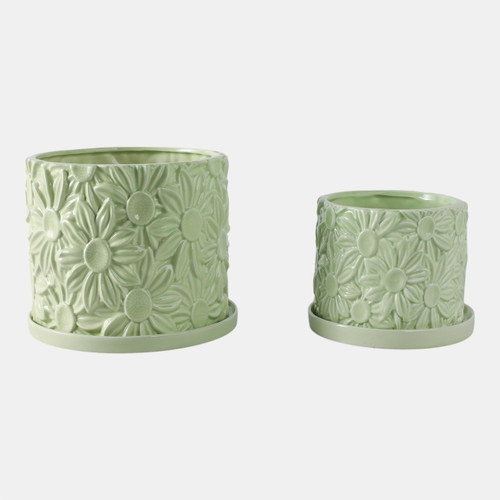 Sagebrook Home S/2 6/8" Daisy Flower Planter Green Wishlist Create New