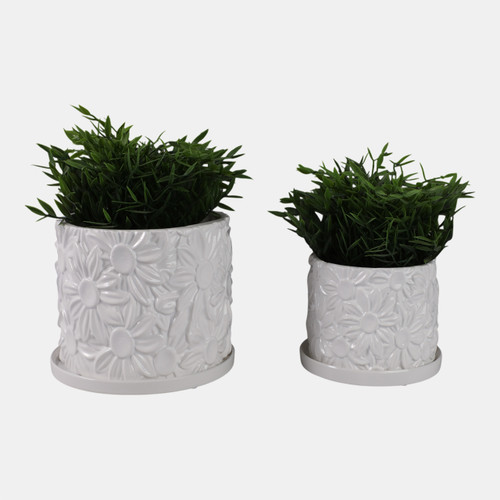 Sagebrook Home S/2 6/8" Daisy Flower Planter White Wishlist Create New
