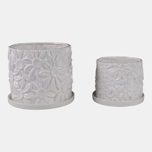 Sagebrook Home S/2 6/8" Daisy Flower Planter White Wishlist Create New
