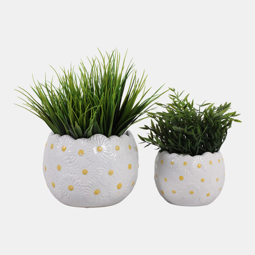 Sagebrook Home S/2 6/8" Daisy Planters White Wishlist Create New