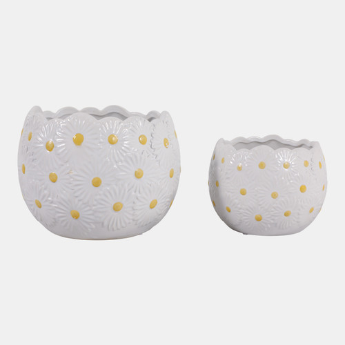 Sagebrook Home S/2 6/8" Daisy Planters White Wishlist Create New
