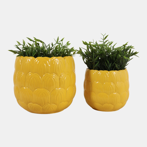 Sagebrook Home S/2 6/8" Flower Petal Planters Yellow Wishlist Create New