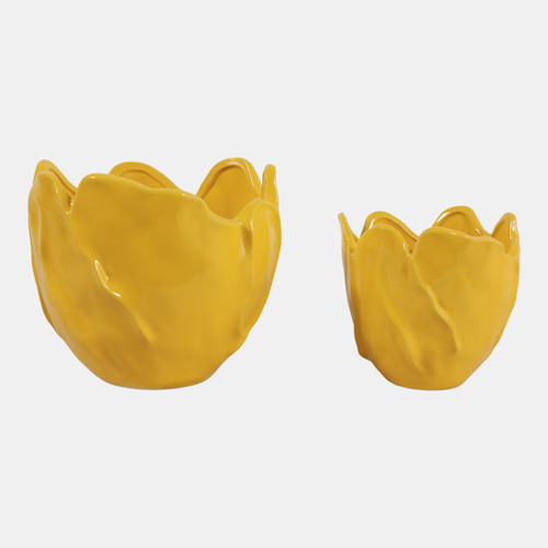 Sagebrook Home S/2 6/8" Flower Shaped Planters Yellow Wishlist Create New