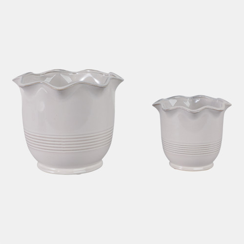 Sagebrook Home S/2 6/8" Fluted Planters Ivory Wishlist Create New