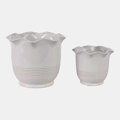 sagebrook home S/2 6/8" Fluted Planters Ivory Wishlist Create New