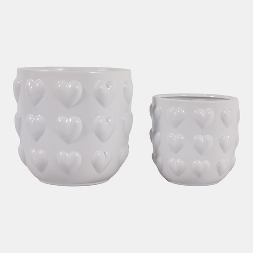 sagebrook home S/2 6/8" Hearts Planters White Wishlist Create New