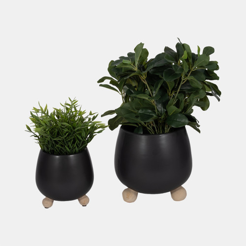 Sagebrook Home S/2 6/8" Knobby Feet Planters Black Wishlist Create New