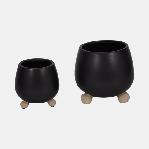 sagebrook home S/2 6/8" Knobby Feet Planters Black Wishlist Create New