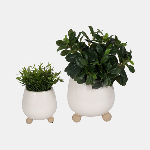 Sagebrook Home S/2 6/8" Knobby Feet Planters Cream Wishlist Create New