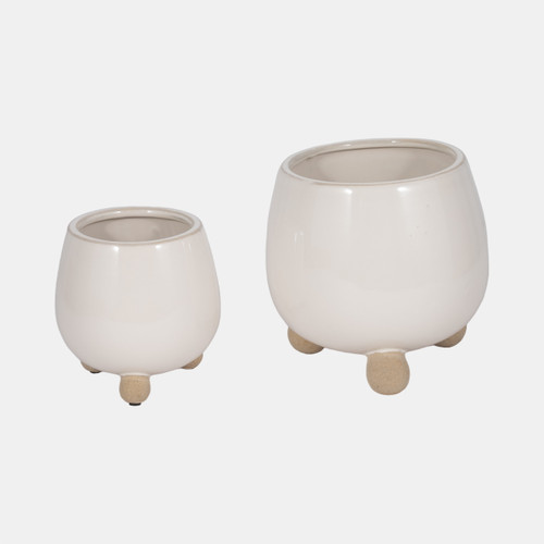 Sagebrook Home S/2 6/8" Knobby Feet Planters Cream Wishlist Create New