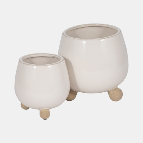 Sagebrook Home S/2 6/8" Knobby Feet Planters Cream Wishlist Create New