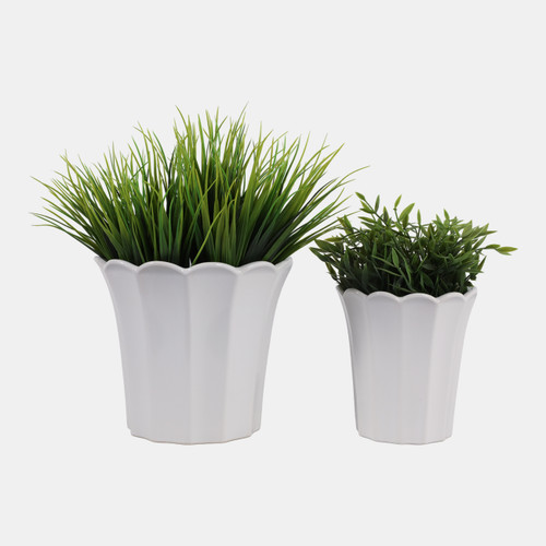 Sagebrook Home S/2 6/8" Scallop Edge Planters White Wishlist Create New