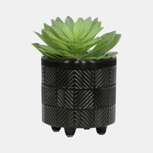 Sagebrook Home S/2 6/8" Textured Planters Shiny Black Wishlist Create New