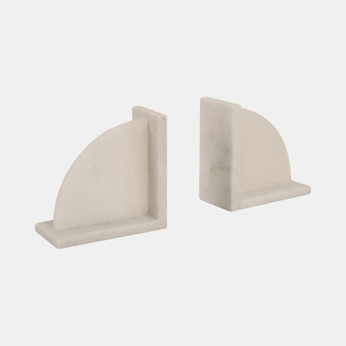 Sagebrook Home S/2 6" Alabaster Arc Bookends White Wishlist Create New