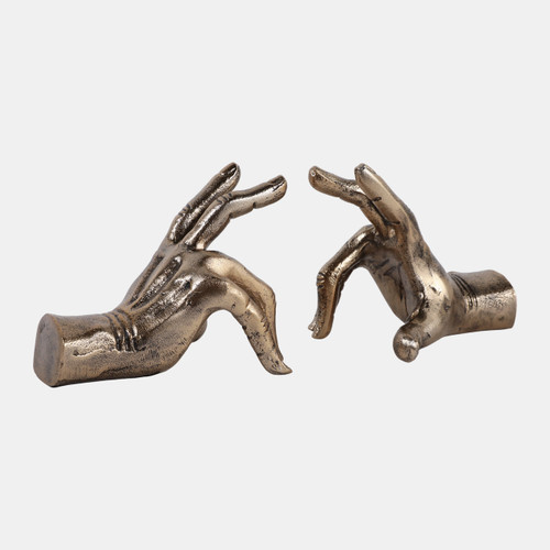 Sagebrook Home S/2 6" Hand Bookends Antique Gold Wishlist Create New