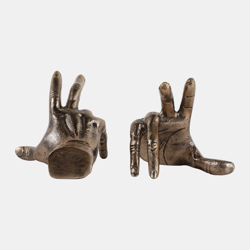 Sagebrook Home S/2 6" Hand Bookends Antique Gold Wishlist Create New