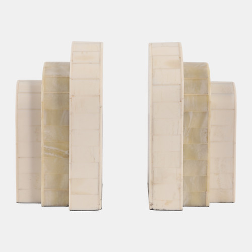 sagebrook home S/2 6" Layered Arch Resin Bookends Ivory Wishlist Create New
