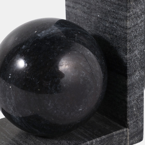 Sagebrook Home S/2 6" Marble Bookend With 3" Orb Black Wishlist Create New
