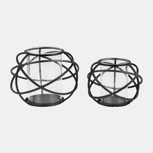 sagebrook home S/2 6" Orb Candle Holder Black Wishlist Create New