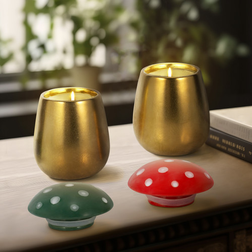 Sagebrook Home S/2 6 Oz Santal Spruce 6" Mushroom Cndle Red/green Wishlist Create New