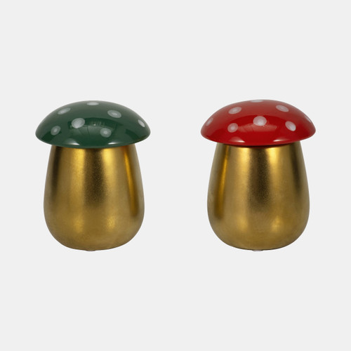 Sagebrook Home S/2 6 Oz Santal Spruce 6" Mushroom Cndle Red/green Wishlist Create New