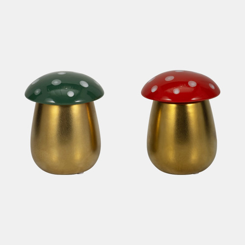 sagebrook home S/2 6 Oz Santal Spruce 6" Mushroom Cndle red/green Wishlist Create New