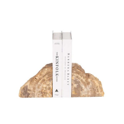 Sagebrook Home S/2 6" Petrified Wood Bookends Natural Wishlist Create New