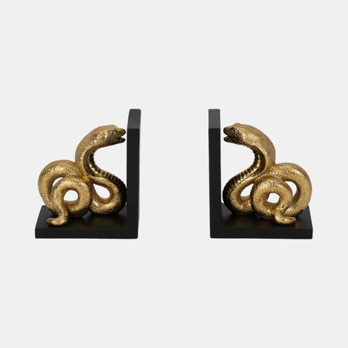 sagebrook home S/2 6" Snake Bookends Gold/black Wishlist Create New