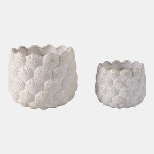 Sagebrook Home S/2 7/9" Seashell Planters White Wishlist Create New