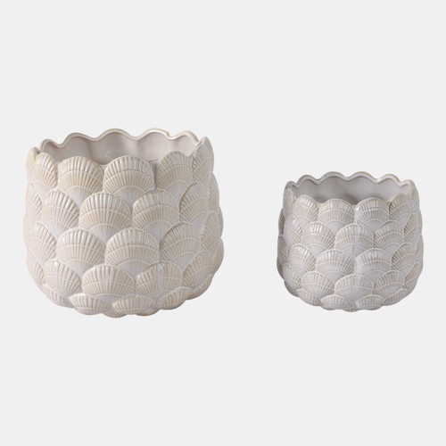 Sagebrook Home S/2 7/9" Seashell Planters White Wishlist Create New