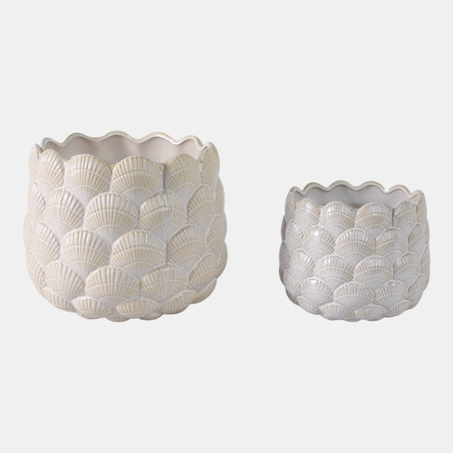 sagebrook home S/2 7/9" Seashell Planters White Wishlist Create New