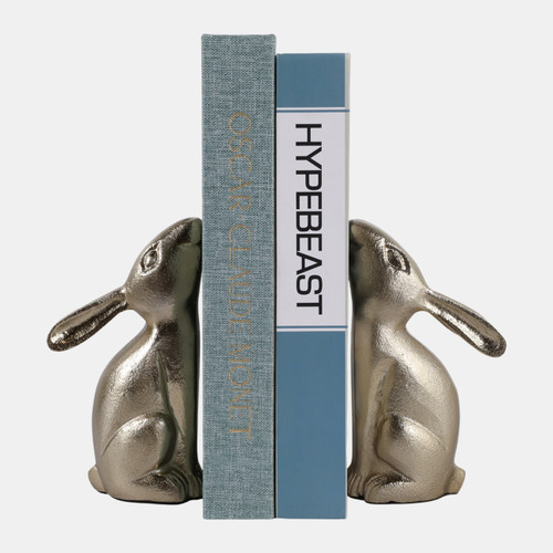 Sagebrook Home S/2 7" Bunny Bookends Gold Wishlist Create New