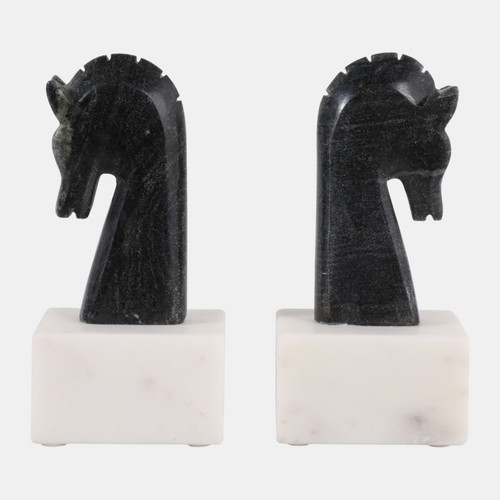 sagebrook home S/2 7" Marble Rustic Horse Bookends Black/white Wishlist Create New