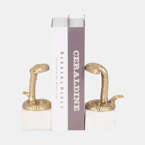 Sagebrook Home S/2 7" Snake Bookends Gold Wishlist Create New