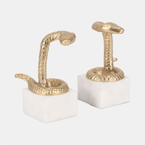 Sagebrook Home S/2 7" Snake Bookends Gold Wishlist Create New