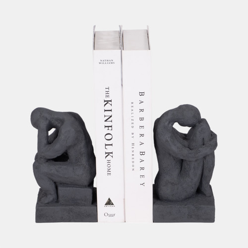 Sagebrook Home S/2 7" Thinking Man Bookends Charcoal Wishlist Create New