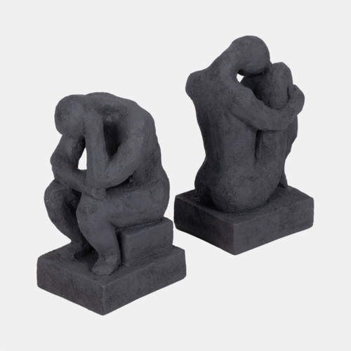 Sagebrook Home S/2 7" Thinking Man Bookends Charcoal Wishlist Create New