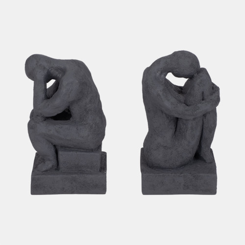 sagebrook home S/2 7" Thinking Man Bookends Charcoal Wishlist Create New