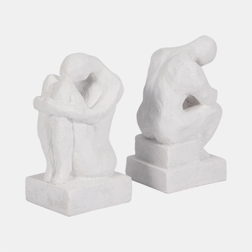 Sagebrook Home S/2 7" Thinking Man Bookends White Wishlist Create New