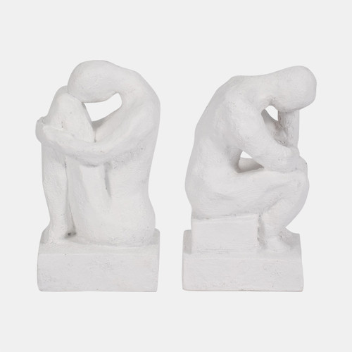 sagebrook home S/2 7" Thinking Man Bookends White Wishlist Create New