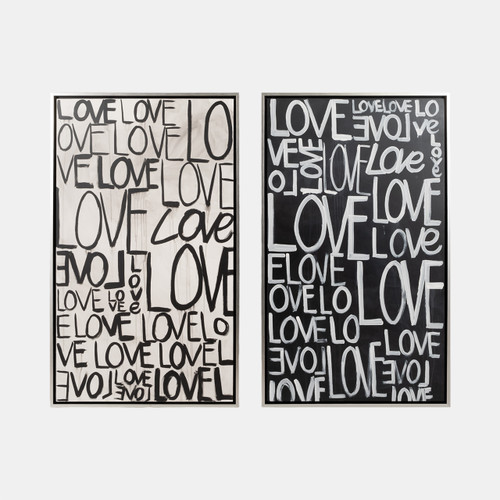 sagebrook home S/2 71x59 Hand Painted Love Scribble Black/white Wishlist Create New